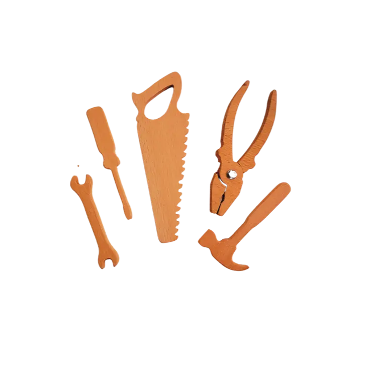 Mechanical Toy Tools Set | Wooden Pretend Play Toy Tools Set Organic Toys