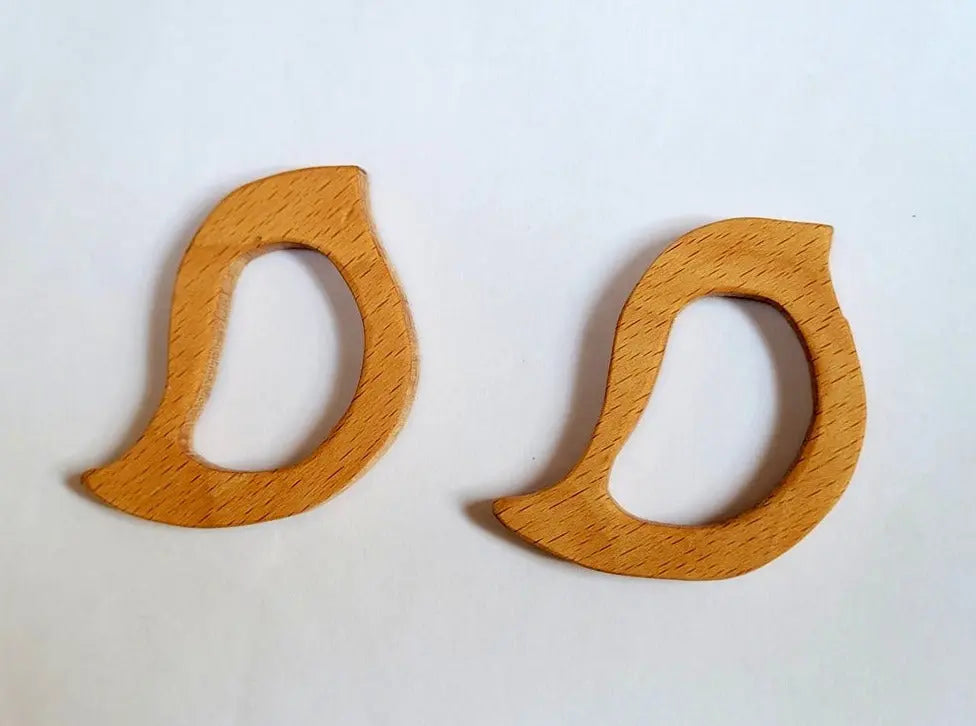 Sparrow Teether (set of 2) | Organic Teether | Wooden Teether | Beech Wood Teether | Natural Teething Toy Organic Toys