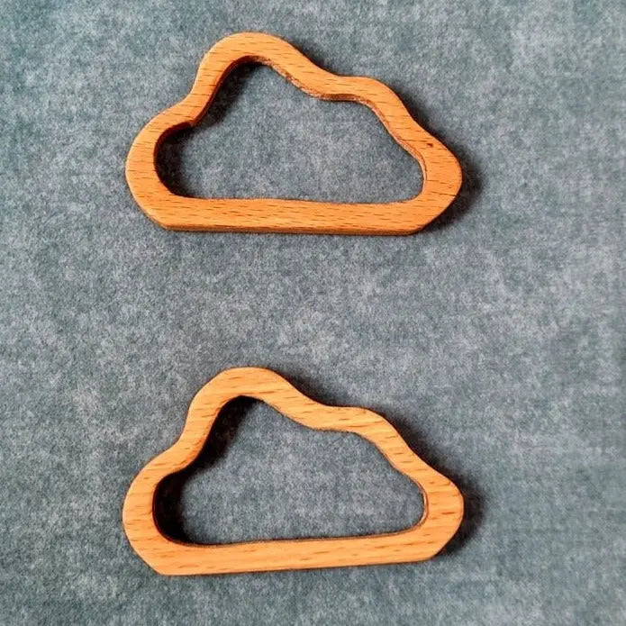 Clowd Teether (Set of 2 pieces) | Organic Teether | Wooden Teether | Beech wood Teether | Natural Teething Toy Organic Toys