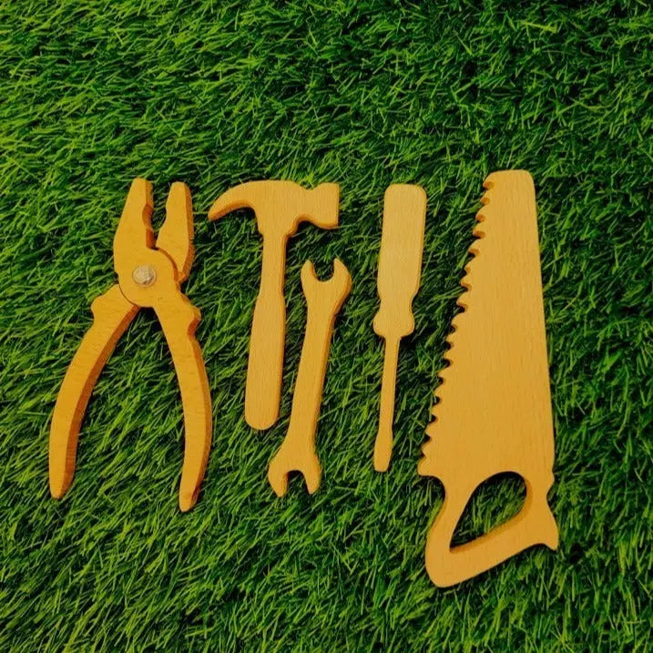 Mechanical Toy Tools Set | Wooden Pretend Play Toy Tools Set Organic Toys