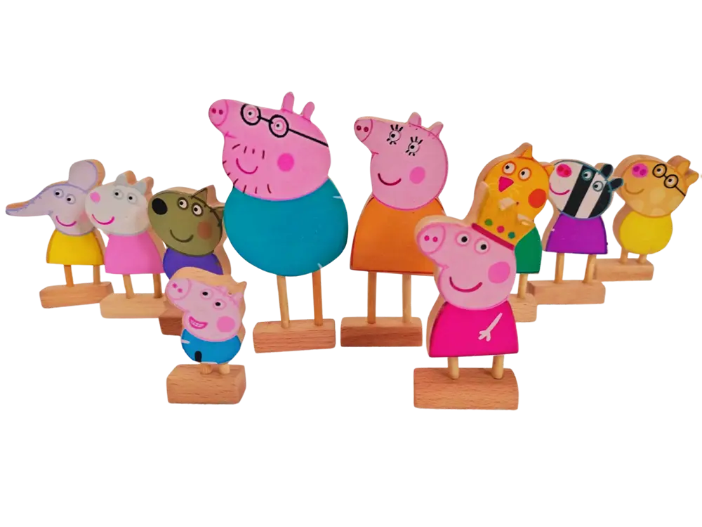 Peppas Family & Friend's Wooden Peppa's Friends Organic Toys