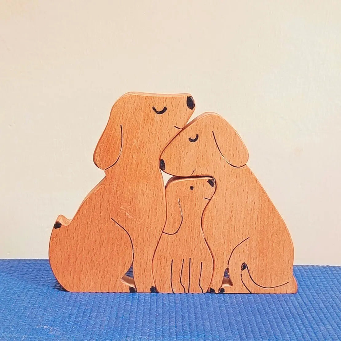Wooden Dogs Family Jigsaw Puzzle | Pupps Family Jigsaw Puzzle/Showpiece| Kids Room Decoration Organic Toys