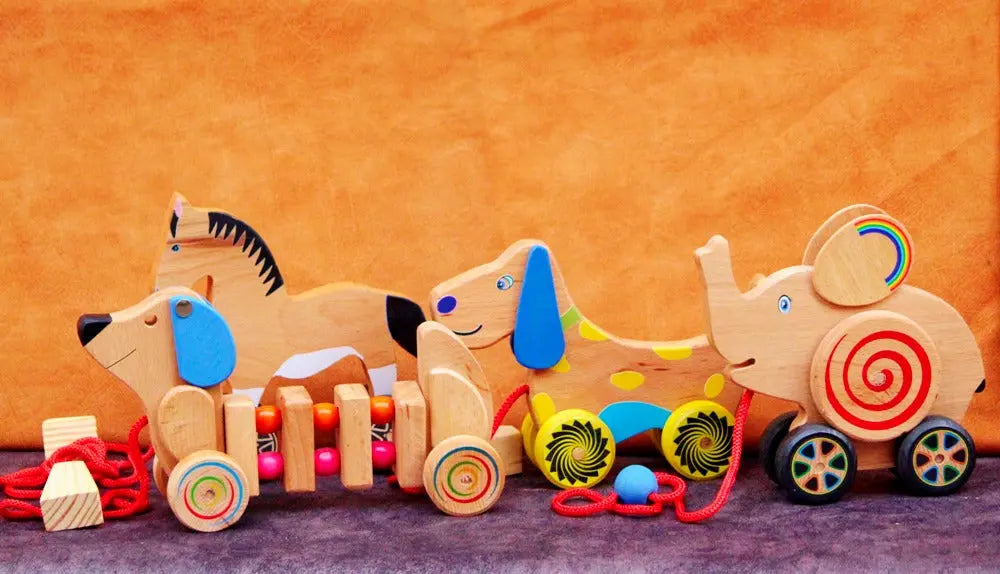 Push/Pull Horse (Age 1 to 4 years)| Wooden Walkalong Horse| Ecofriendly Horse Toy Organic Toys