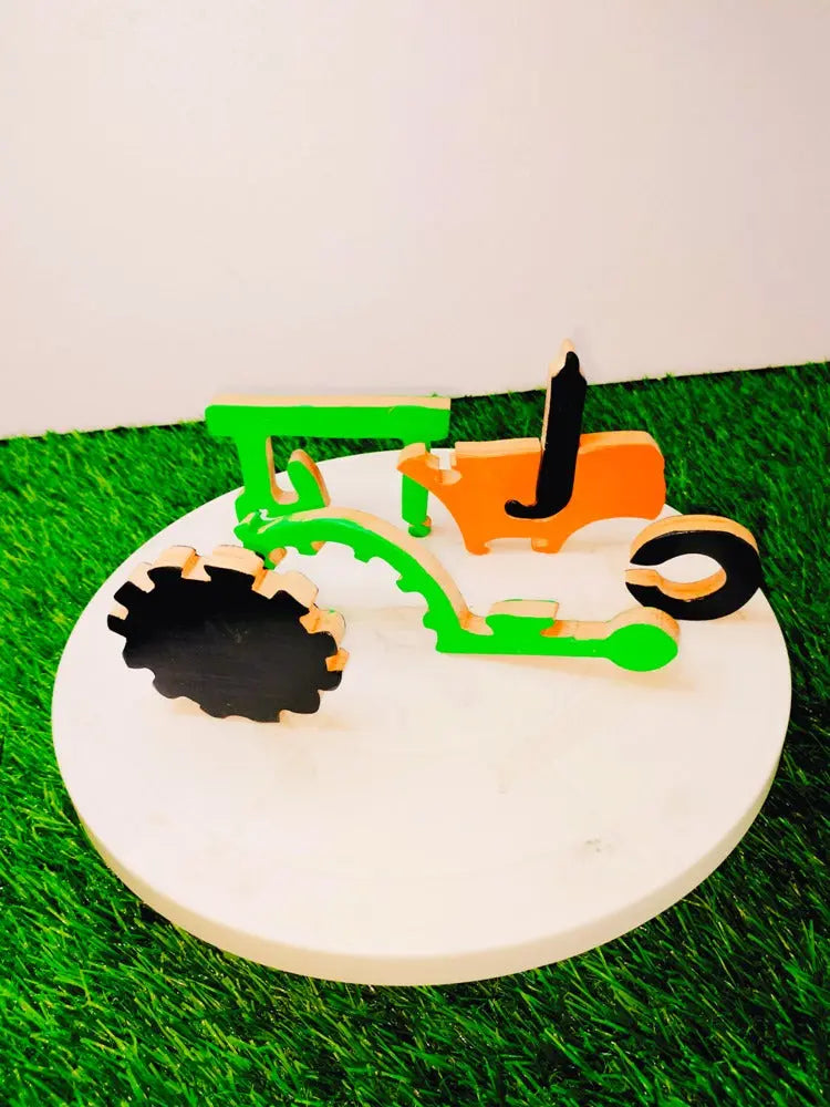 Tractor Brain Teaser Jigsaw Puzzle Set (6 pieces)| Interlocking Blocks Puzzle | Wooden Puzzle Organic Toys