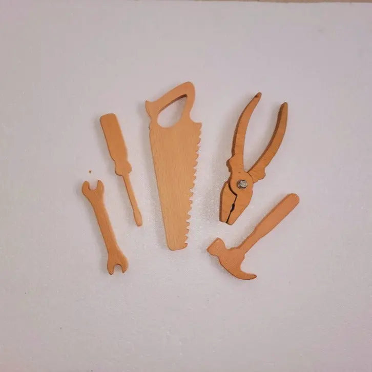 Mechanical Toy Tools Set | Wooden Pretend Play Toy Tools Set Organic Toys