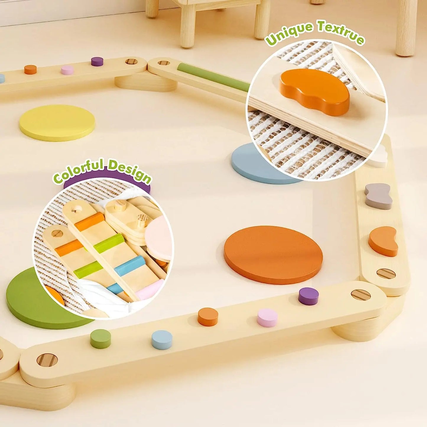 Montessori Wooden Balance Beam | Stepping Stones for Kids | Toddlers Gymnastics Beam | Montessori Toddler Toys | Gymnastics Obstacle Course | Montessori Furniture Toddler Gift Organic Toys