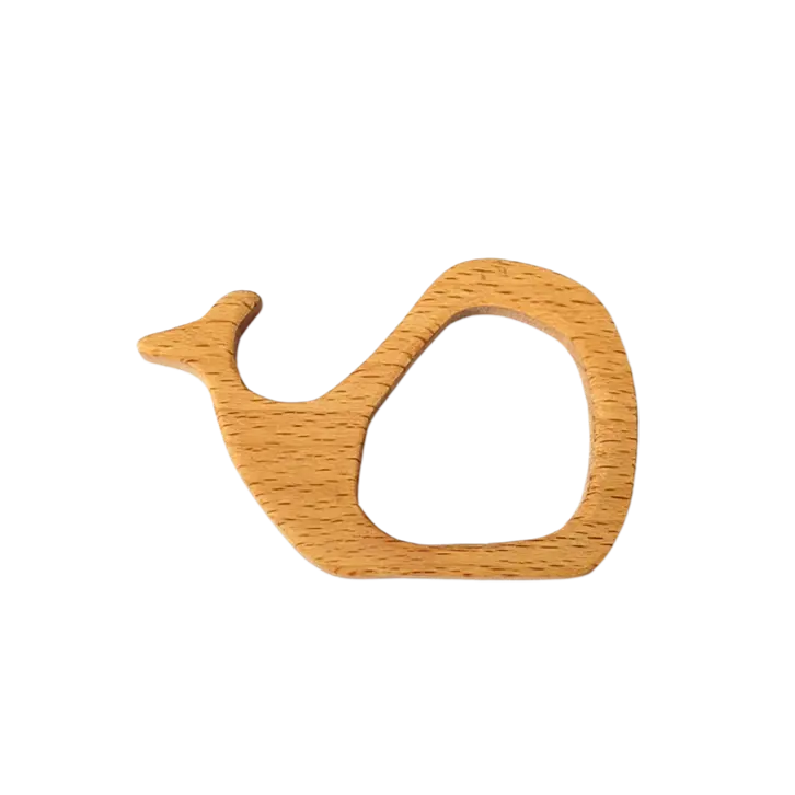 Whale & Tortoise Teether ( Set of 1XWhale & 1XTortoise) | Organic Teether | Wooden Teether | Beech Wood Teether | Natural Teething Toy Organic Toys