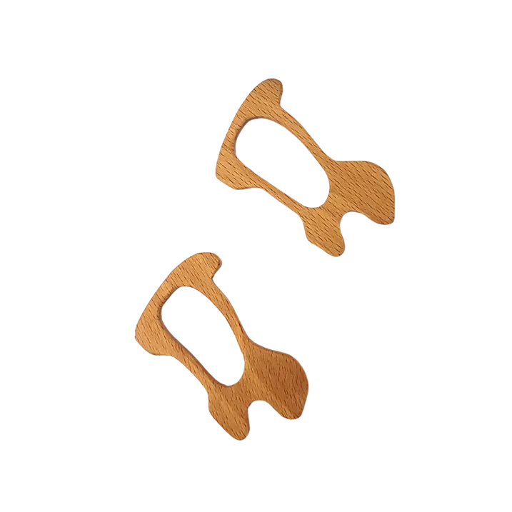 Dog Teether (Set of 2) | Organic Teether | Wooden Teether | Beech wood Teether | Natural Teething Toy Organic Toys