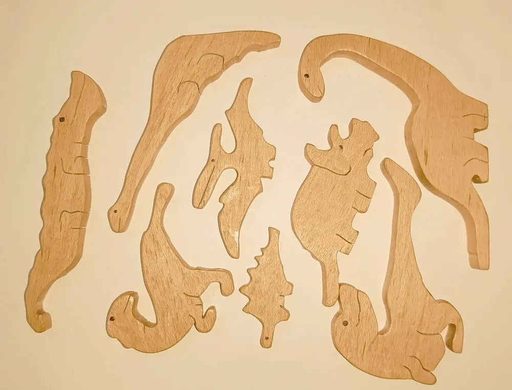 Three in one Stacking toy, Jigsaw Puzzle & Dinosaurs set (8 piece) | Wooden Jigsaw Animals Puzzle | Organic Toy for Brain Development Organic Toys
