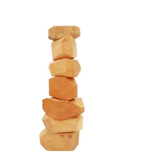 Zen Balancing Blocks set of 10 unique piece (1 large, 7 medium, 2 small) | Wooden Balancing Blocks | Wooden Zen Blocks Organic Toys