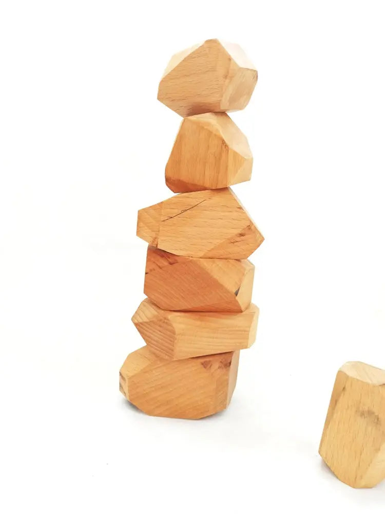 Zen Balancing Blocks set of 10 unique piece (1 large, 7 medium, 2 small) | Wooden Balancing Blocks | Wooden Zen Blocks Organic Toys