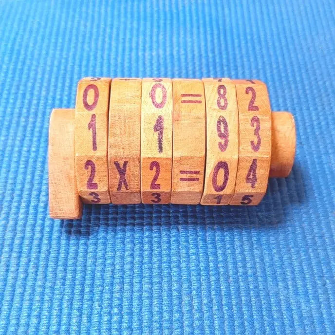 Wooden Math Wheel Toy | Match Number and Calculations Wheel | Wooden Calculator | Wooden Calculation Toy | Wooden Number Toy Organic Toys
