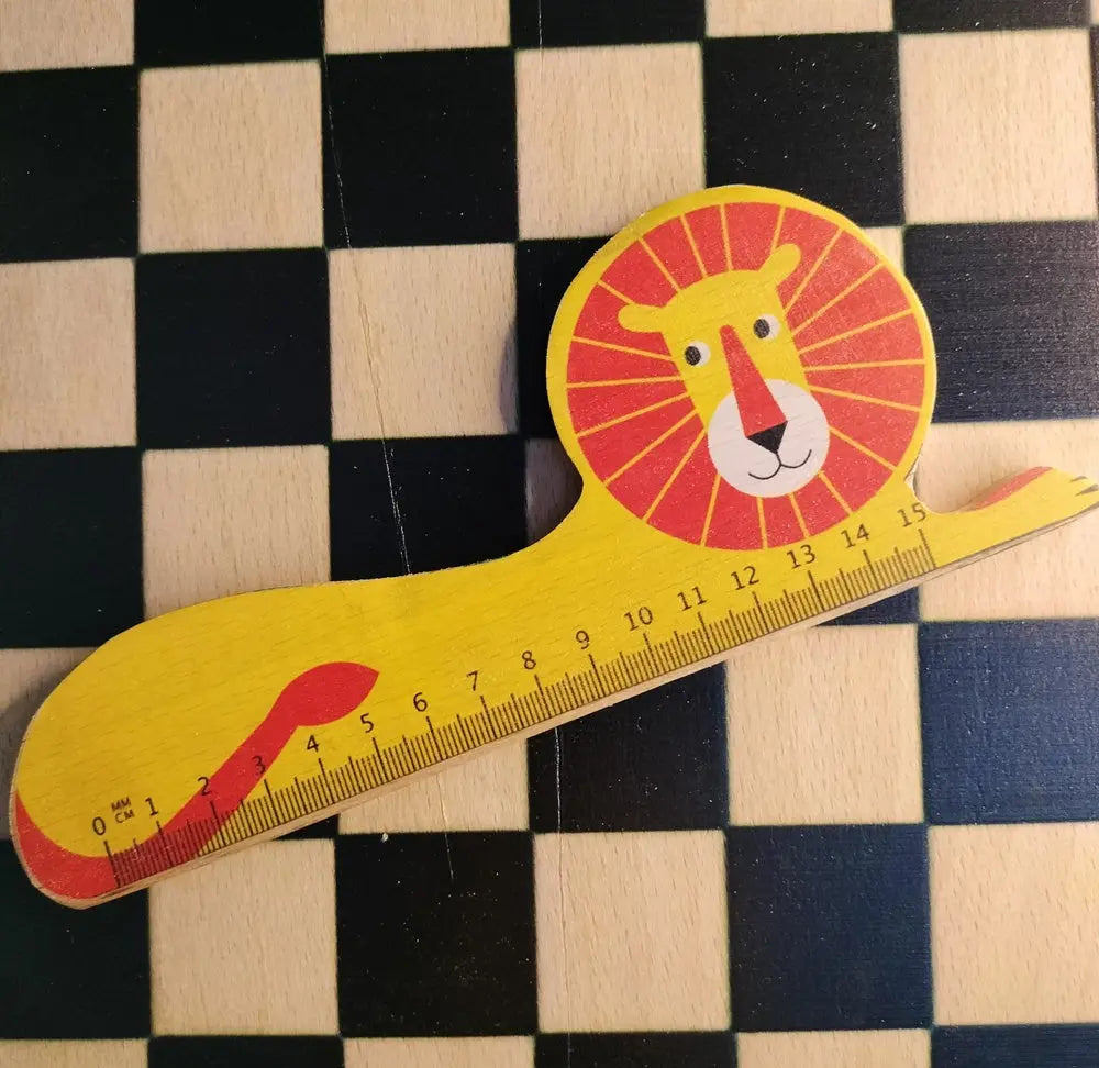 Wooden Lion Ruler (Pack of 1) | Unique Stationery | Wooden Rulers (Scale/stationary) | Cute Stationary Organic Toys