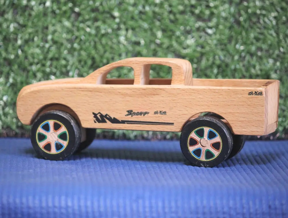 Wooden Camper / Pickup Toy Car (Pretend play vehicle) | Collectible CAR | Push/Pull Car | Wooden Car | Natural Toy Organic Toys