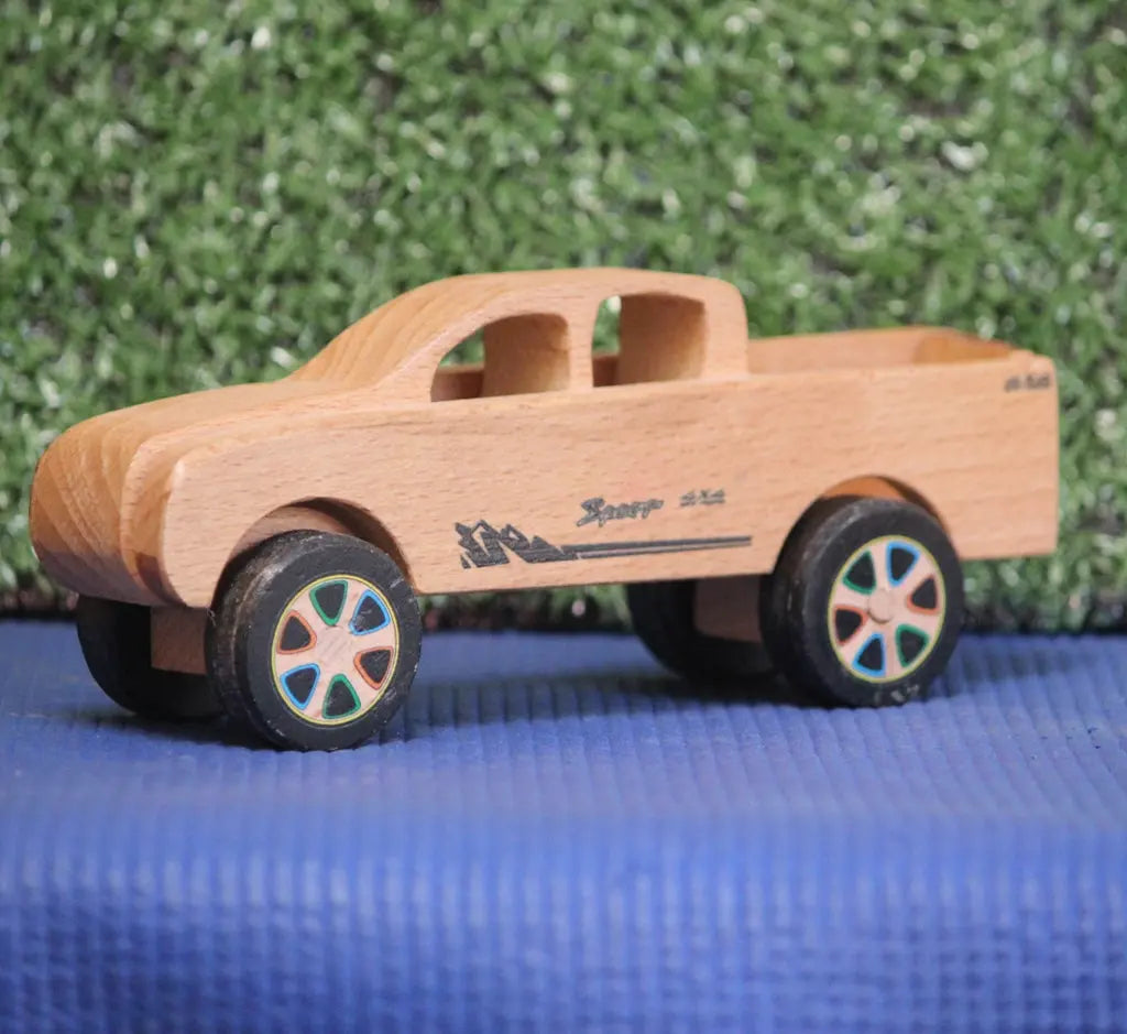 Wooden Camper / Pickup Toy Car (Pretend play vehicle) | Collectible CAR | Push/Pull Car | Wooden Car | Natural Toy Organic Toys