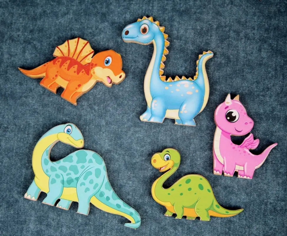 Pretend Play Dinosaur Set | Wooden Dinosaur Set | Handmade Prehistoric Toy Set Organic Toys