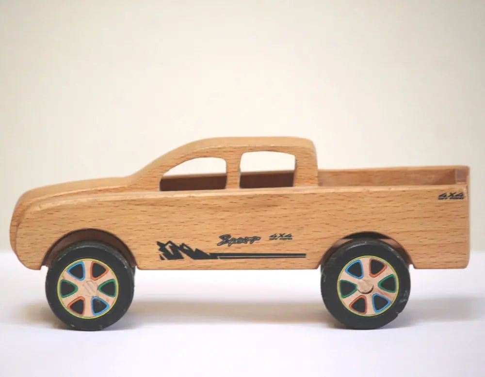Wooden Camper / Pickup Toy Car (Pretend play vehicle) | Collectible CAR | Push/Pull Car | Wooden Car | Natural Toy Organic Toys