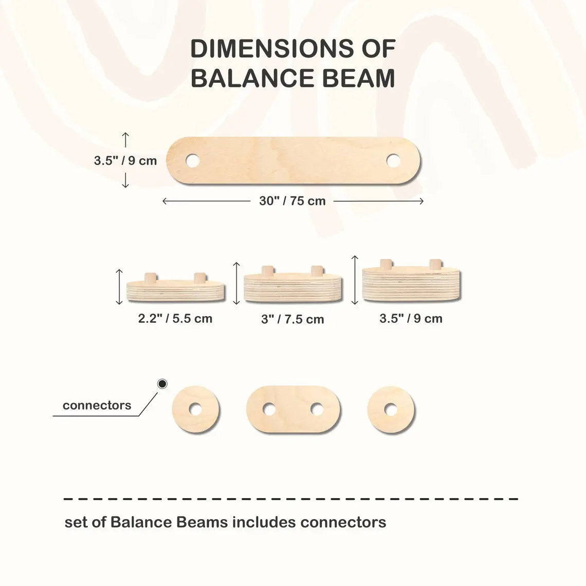 Montessori Wooden Balance Beam | Stepping Stones for Kids | Toddlers Gymnastics Beam | Montessori Toddler Toys | Gymnastics Obstacle Course | Montessori Furniture Toddler Gift Organic Toys