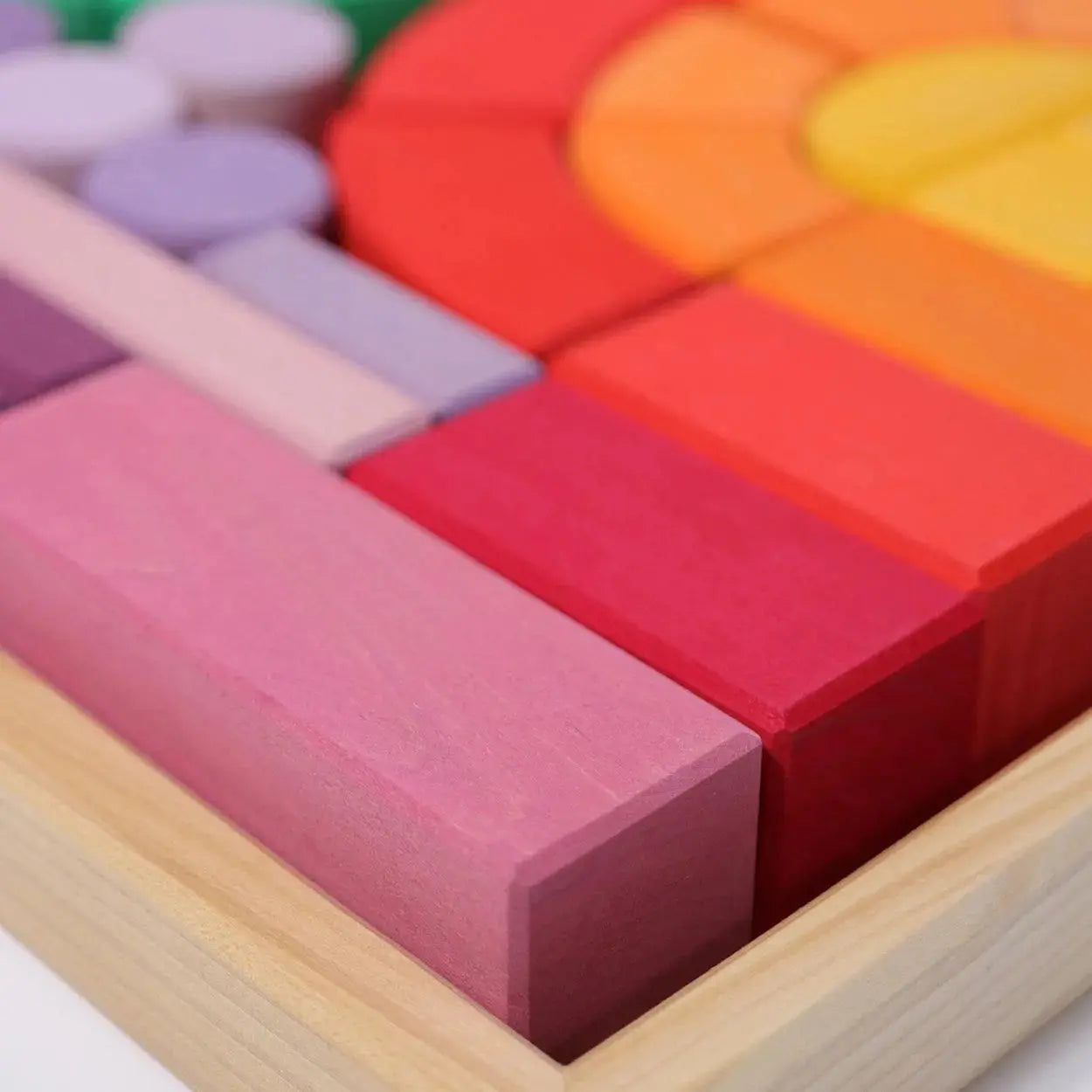 Grimms Romanesque Large (62 pieces in a tray of 44X44cm)| Wooden Building Block Set Organic Toys
