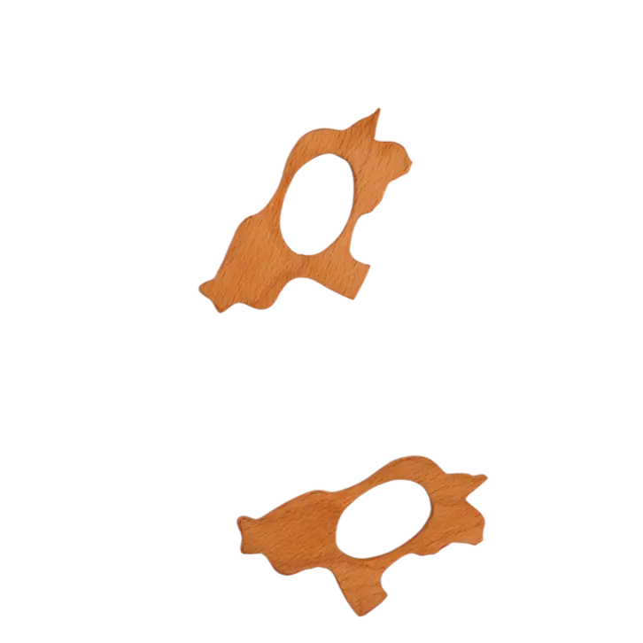 Cow Teether (Set of 2 pieces) | Organic Teether | Wooden Teether | Beech wood Teether | Natural Teething Toy Organic Toys