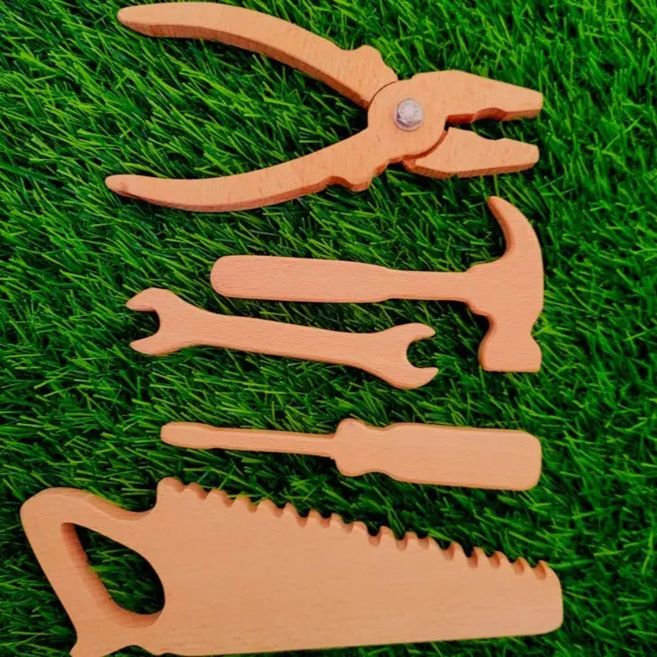 Mechanical Toy Tools Set | Wooden Pretend Play Toy Tools Set Organic Toys