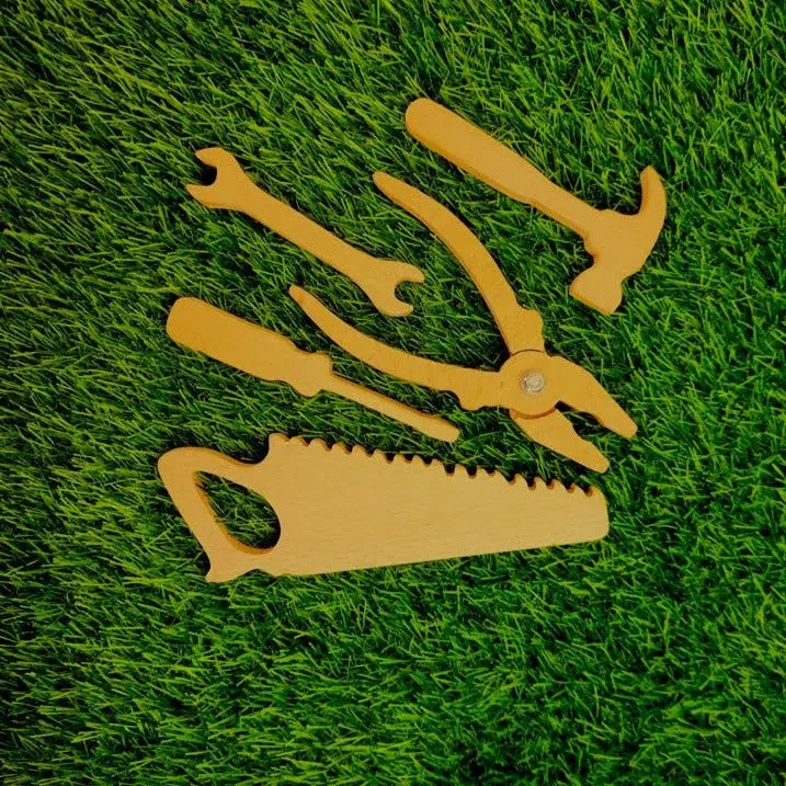 Mechanical Toy Tools Set | Wooden Pretend Play Toy Tools Set Organic Toys