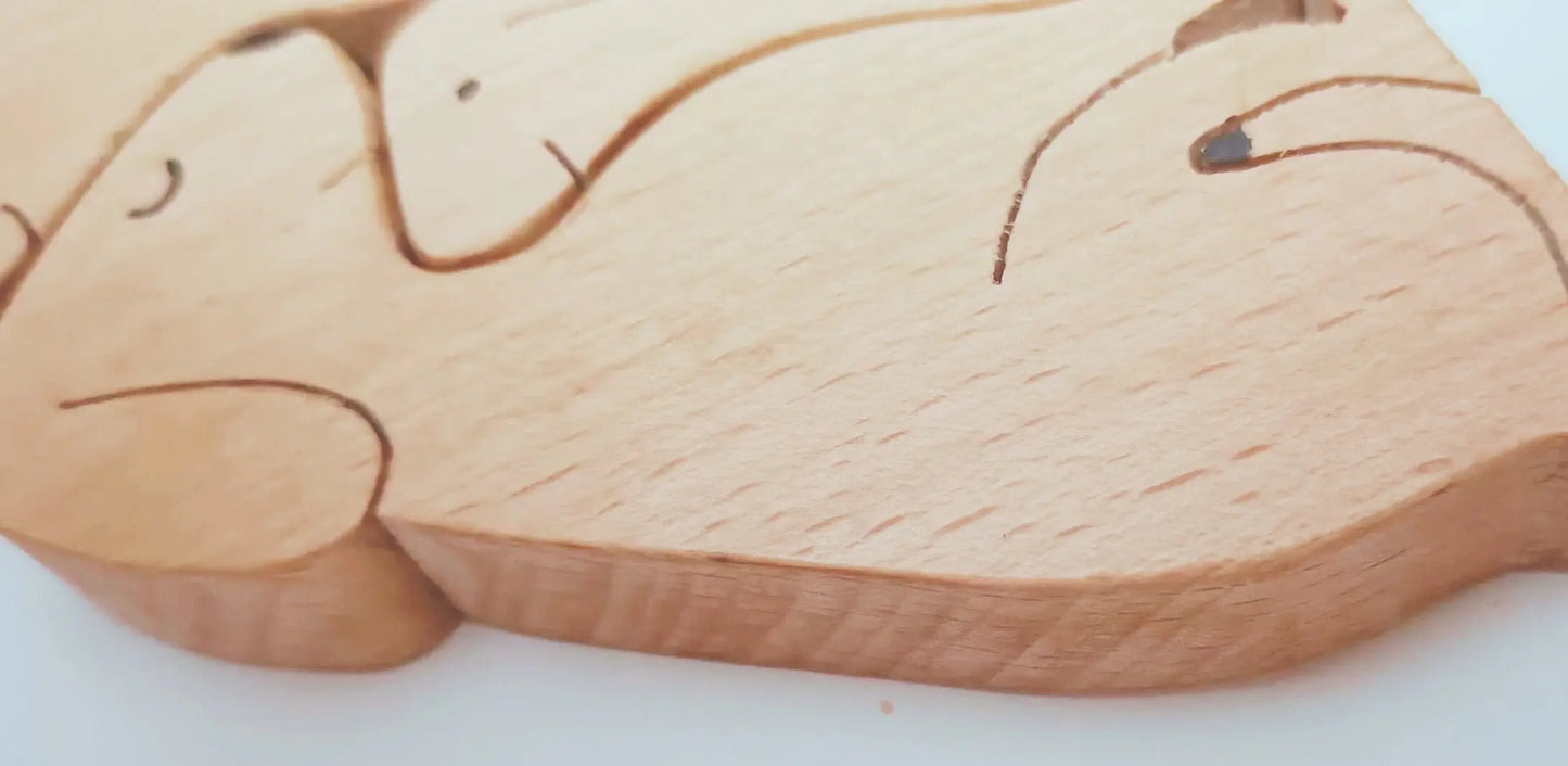 Wooden Dogs Family Jigsaw Puzzle | Pupps Family Jigsaw Puzzle/Showpiece| Kids Room Decoration Organic Toys