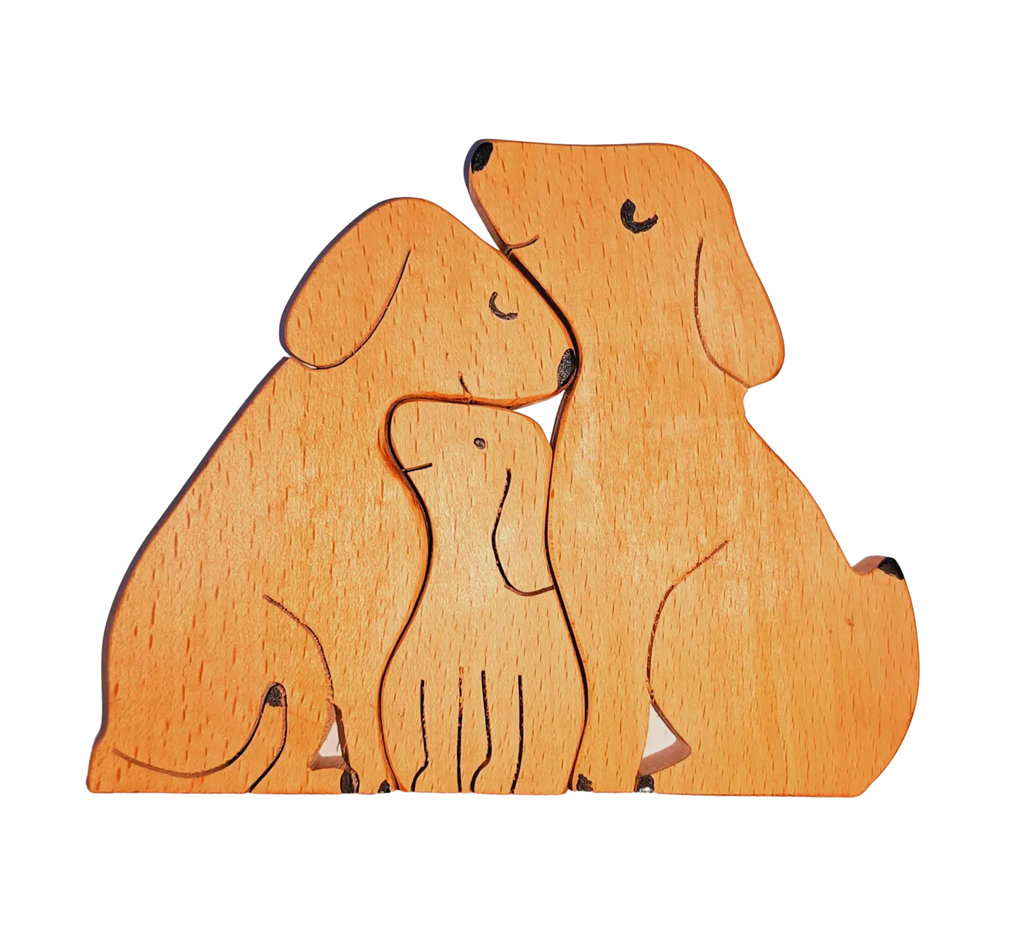Wooden Dogs Family Jigsaw Puzzle | Pupps Family Jigsaw Puzzle/Showpiece| Kids Room Decoration Organic Toys