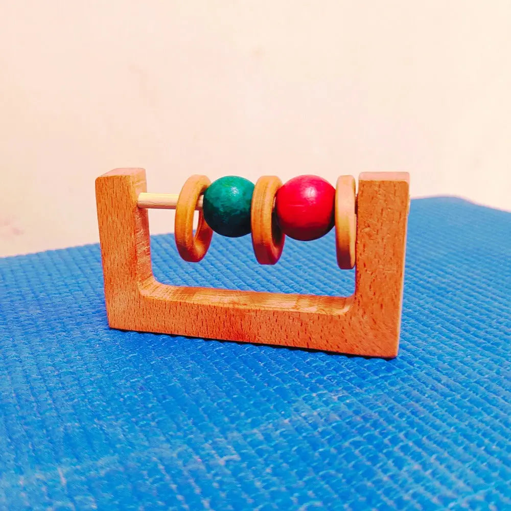 Beech Wood Rectangle Rattle | Organic Wooden Rattle/Teether | Montessori Toy| Natural Rattle/Teether Organic Toys