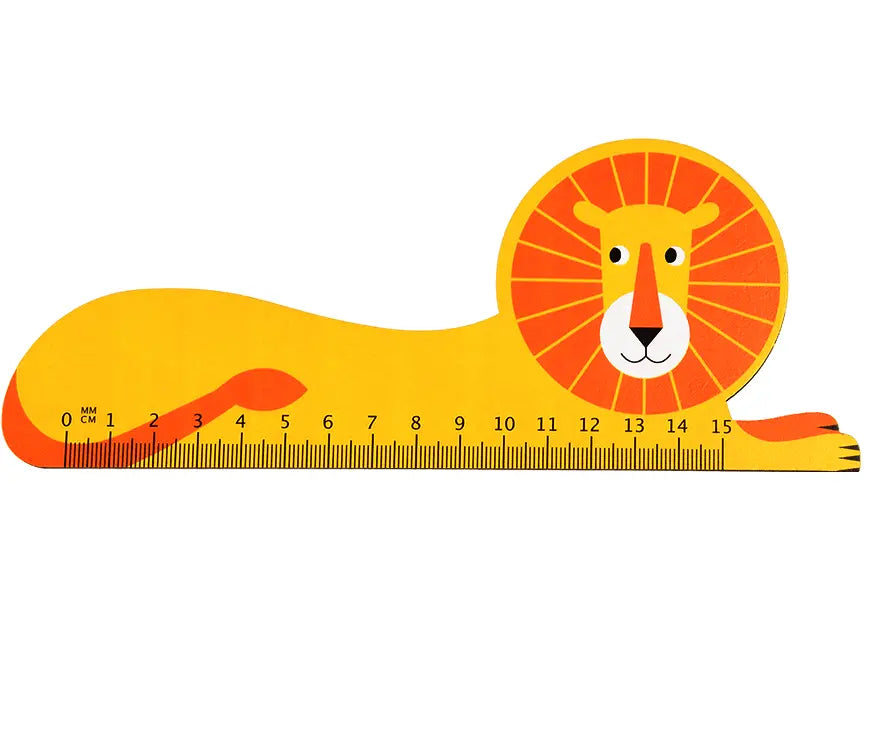 Wooden Lion Ruler (Pack of 1) | Unique Stationery | Wooden Rulers (Scale/stationary) | Cute Stationary Organic Toys