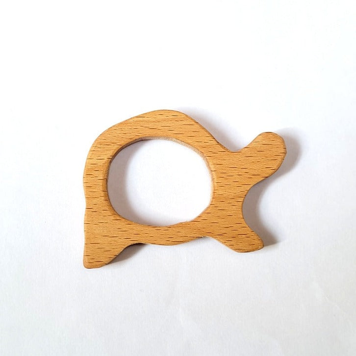 Whale &  Tortoise Teether ( Set of 1XWhale &  1XTortoise) | Organic Teether | Wooden Teether | Beech wood Teether | Natural Teething Toy