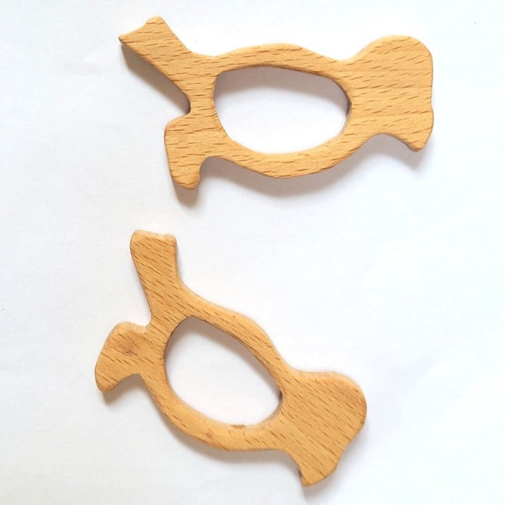 Parrot Teether (Set of 2 pieces) | Organic Teether | Wooden Teether | Beech wood Teether | Natural Teether Toy