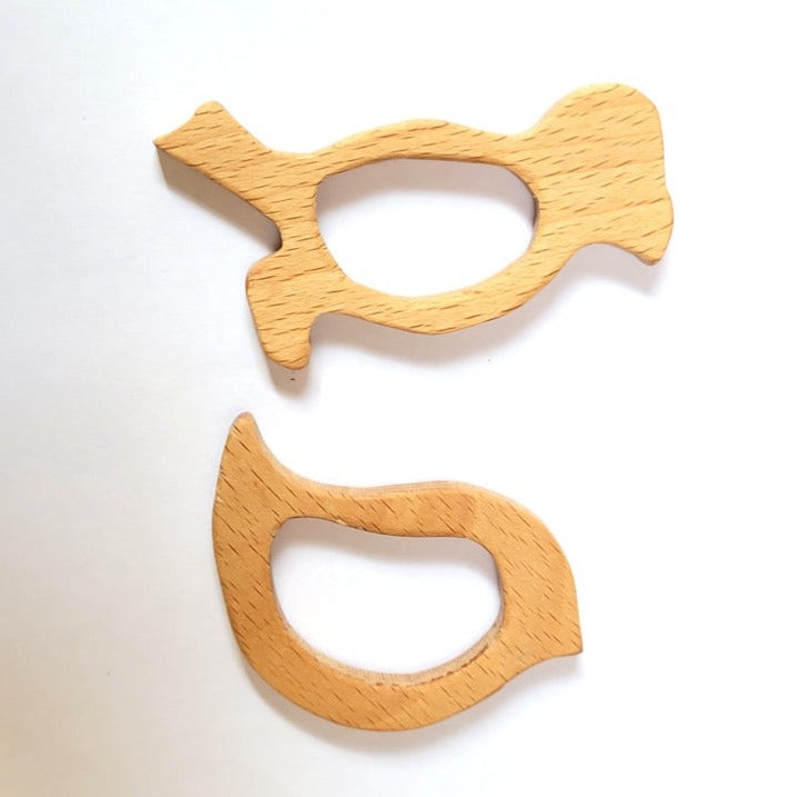 Sparrow & Parrot Teethers (Set of 1XSparrow, 1XParrot)| Organic Teether | Wooden Teether | Beech wood Teether | Natural Teething Toy