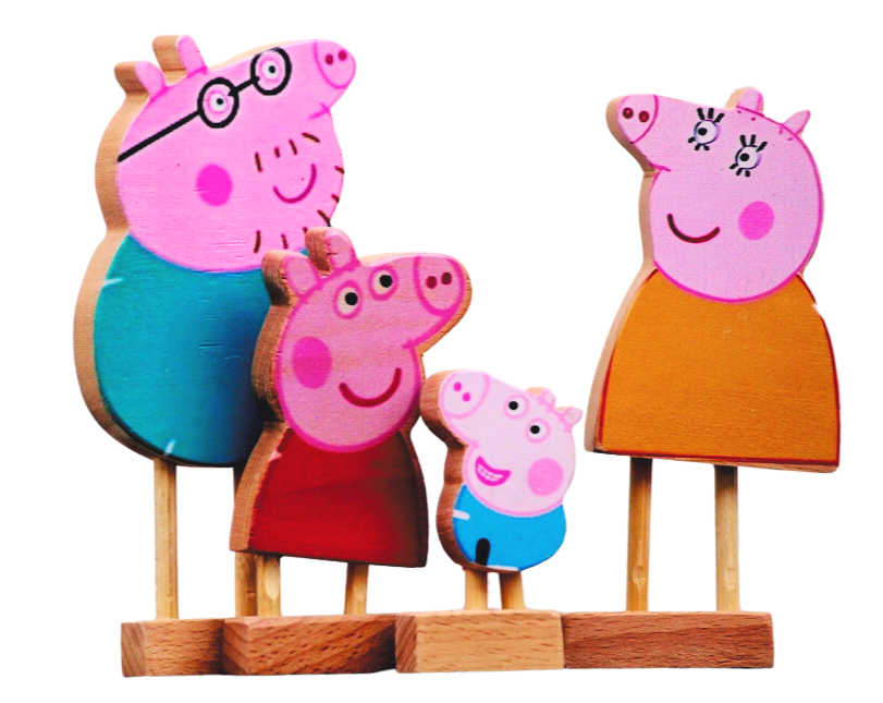 Peppas Family & friend's | Wooden Peppa's Friends | Daddy Pig, Mummy Pig, Peppa Pig, Jeorge, Suzi sheep, Danny Dog, Emily Elephant, Pedro Pony, Zoe zebra, Candy Cat) | Pretend Play | Story Telling