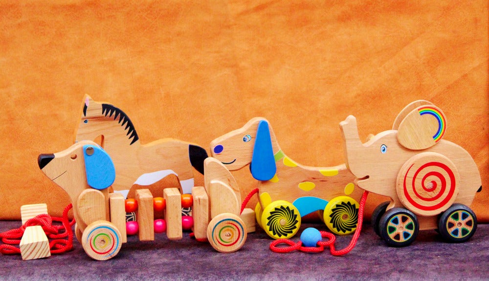 Push/Pull Horse (Age 1 to 4 years)| Wooden Walkalong Horse| Ecofriendly Horse Toy