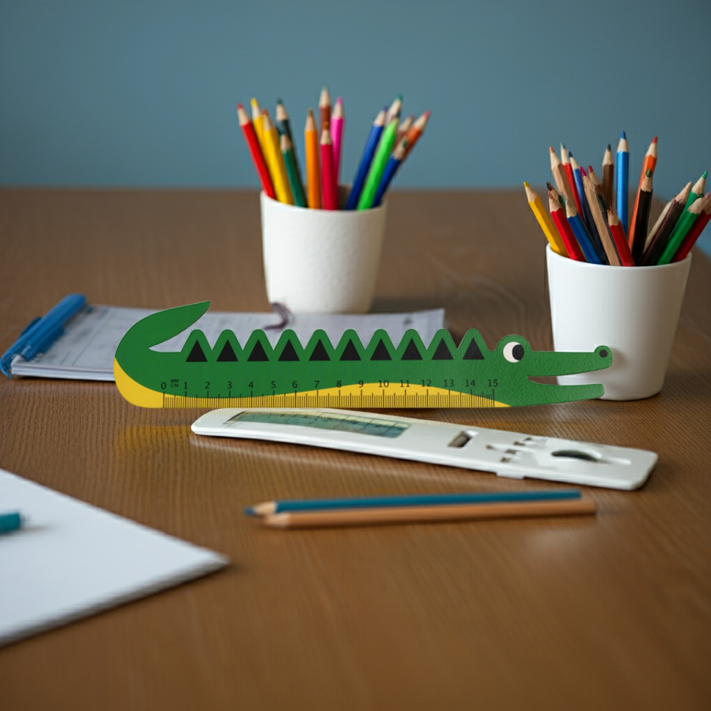 Wooden Crocodile Ruler, Unique Stationery, Wooden Rulers (Scale/stationary)