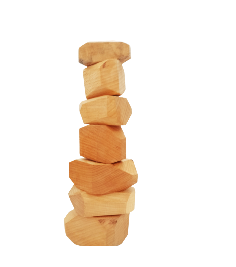 Zen Balancing Blocks set of 10 unique piece (1 large, 7 medium, 2 small) | Wooden Balancing Blocks | Wooden Zen Blocks