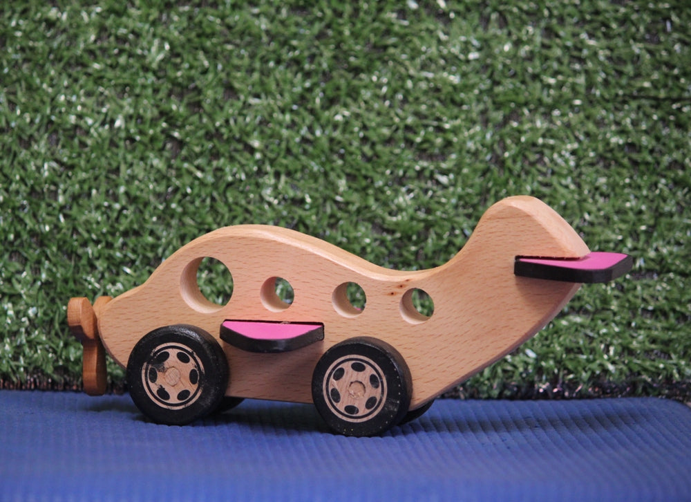 Wooden Airplane Push/pull Toy| Toy Vehicle| Wooden Airplane| Organic Toy