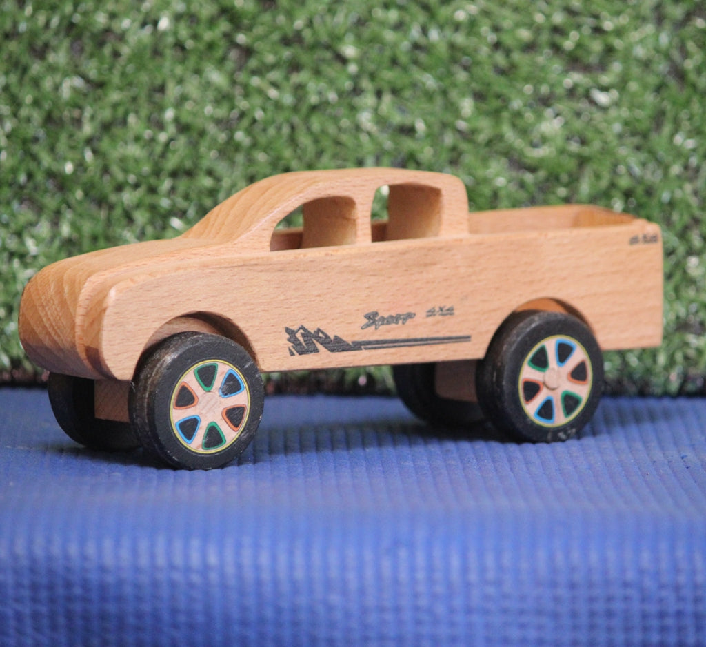 Wooden Camper / Pickup Toy Car (Pretend play vehicle) | Collectible CAR | Push/Pull Car | Wooden Car | Natural Toy