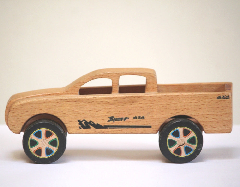 Wooden Camper / Pickup Toy Car (Pretend play vehicle) | Collectible CAR | Push/Pull Car | Wooden Car | Natural Toy