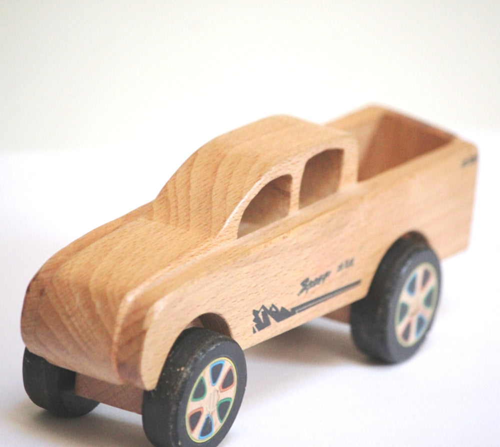 Wooden Camper / Pickup Toy Car (Pretend play vehicle) | Collectible CAR | Push/Pull Car | Wooden Car | Natural Toy