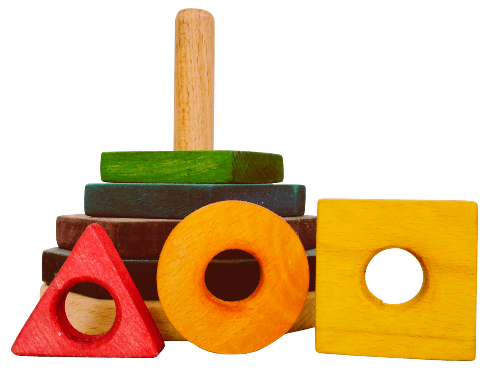 Rainbow colours and shapes stacker | Wooden Stacking Toy | Beech Wood Stacker